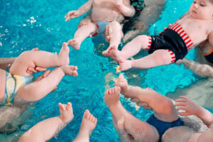 infants swimming lesson in orange county photography