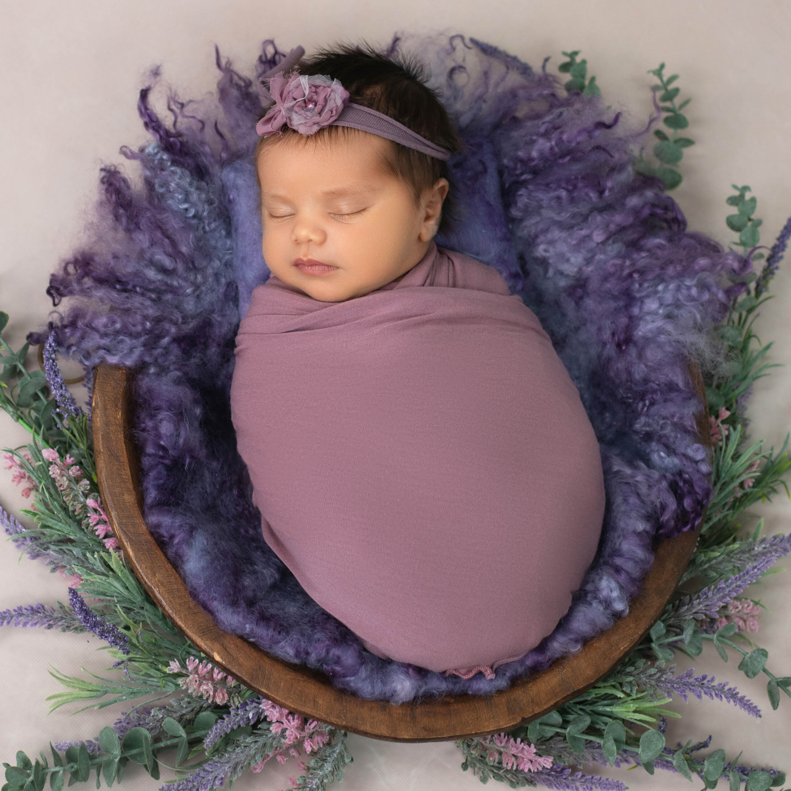 orange-county-newborn-girl-wrapped-in-purple